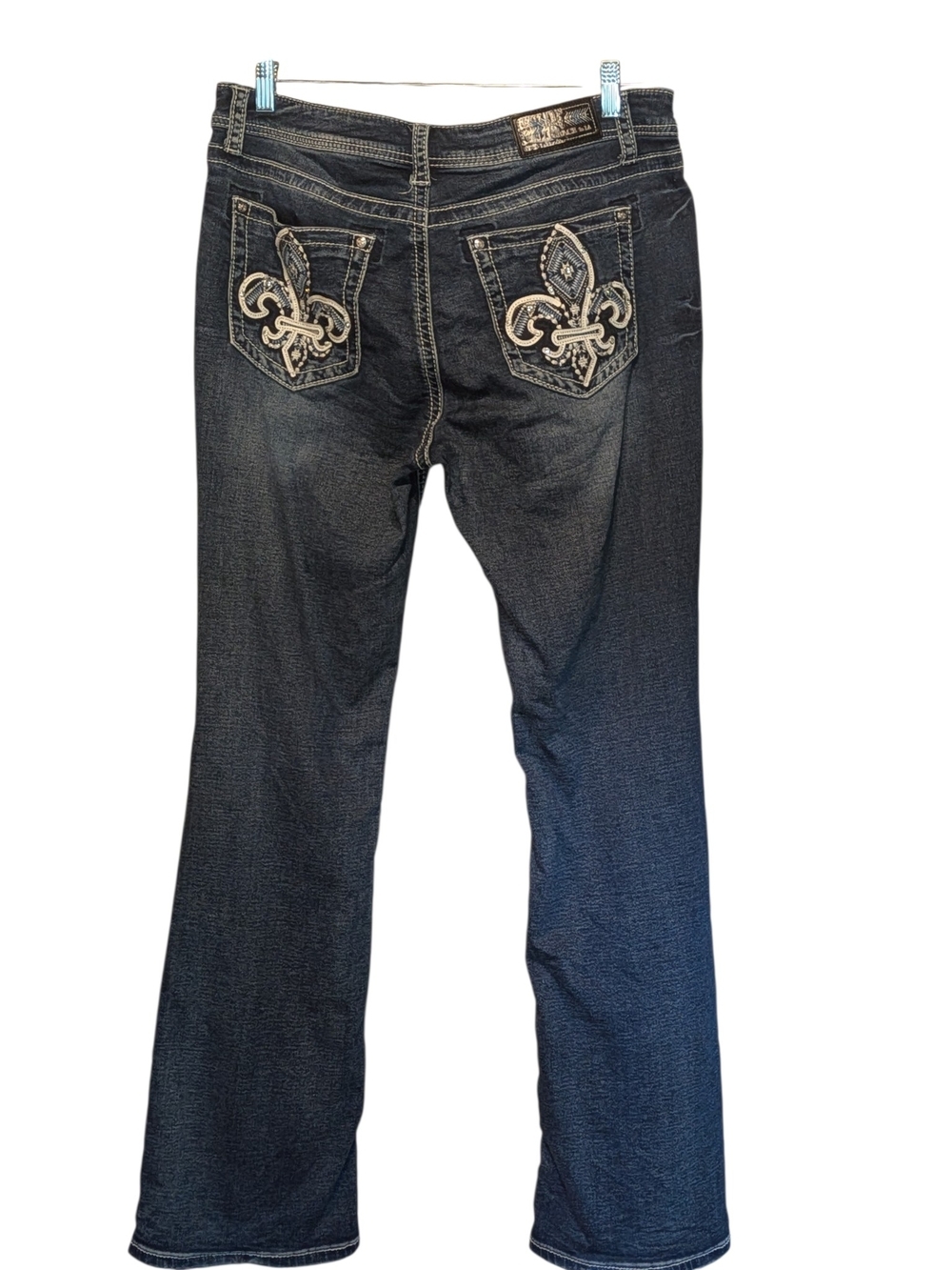 Grace in LA Medium Dark Blue Flare Jeans